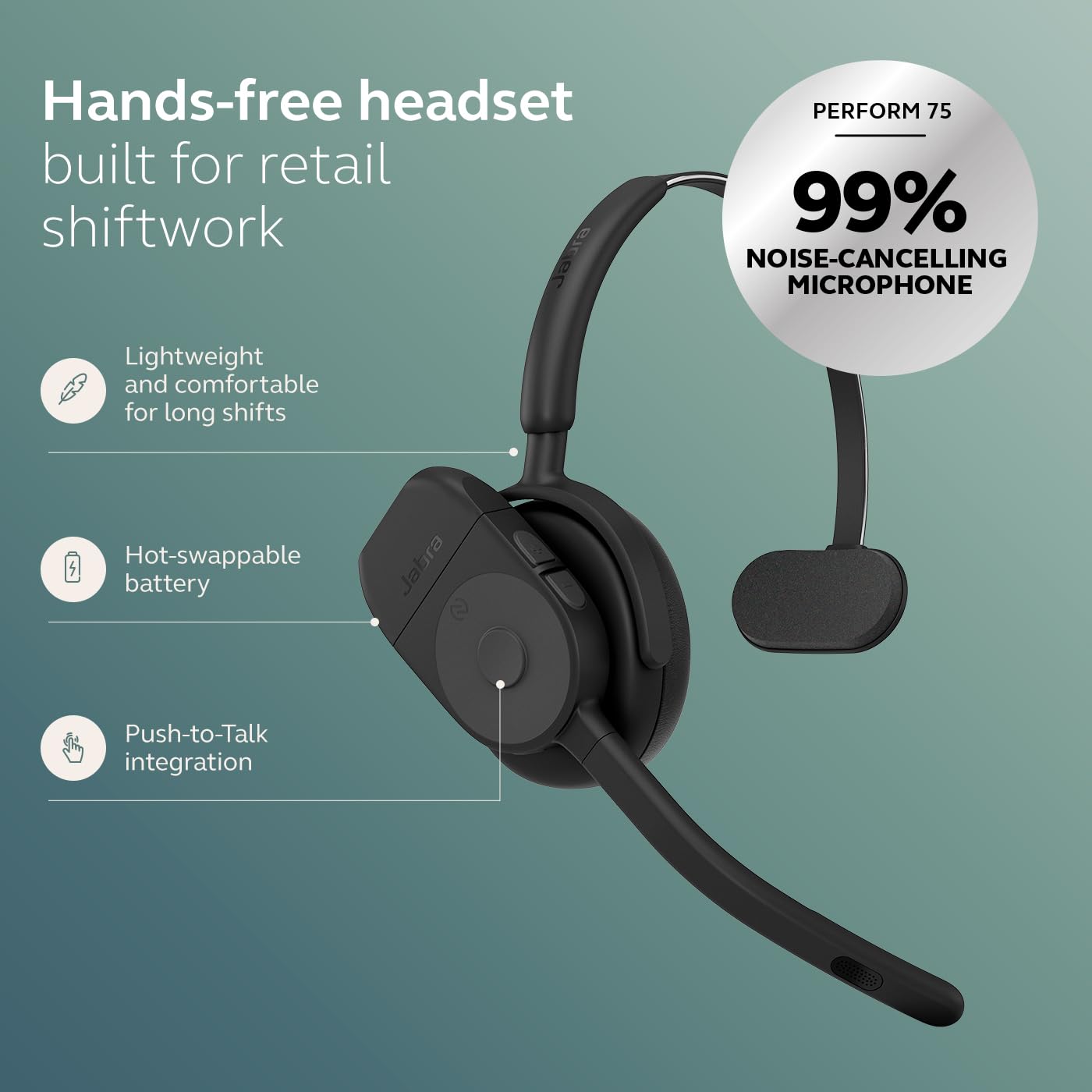 Amazon.com: Jabra Perform 75 Push-to-Talk (PTT) Bluetooth Wireless